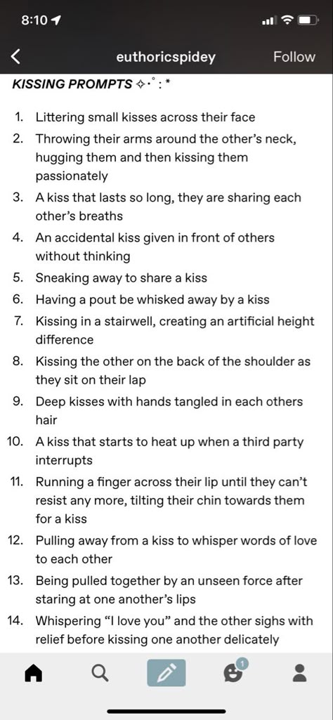 Words For Writing Love Scenes, Otp Scenarios Enemies To Lovers, Married Couple Prompts, Describing Kisses Writing, Lips Description Writing, Mlm Writing Prompts, Teasing Prompts Writing, Spicy Writing Ideas, How To Write A Kiss Scene