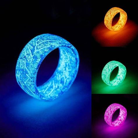 Luminous Glow in the Dark Ring Surface Width:8mm Glow In The Dark Ring, Dark Ring, Cool Rings For Men, Dark Rings, Resin Rings, Geometry Pattern, Magical Jewelry, Pattern Ring, Resin Ring