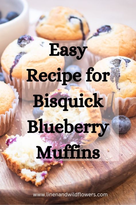 Indulge in the perfect breakfast treat with our Bisquick Blueberry Muffins recipe! Packed with juicy blueberries and crafted with our easy blueberry muffins recipe. Blueberry Muffins Bisquick Recipe, Blueberry Muffins With Bisquick, Blueberry Bisquick Recipes, Bisquick Muffin Recipes, Blueberry Raspberry Muffins, Bisquick Blueberry Muffins, Quick Blueberry Muffins, Easy Homemade Blueberry Muffins, Blueberry Muffins Easy