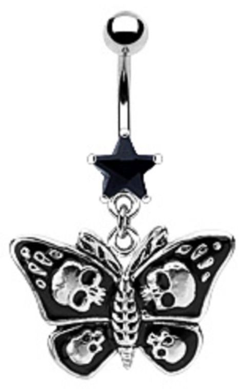 PRICES MAY VARY. Title: Body Accentz Belly Button Ring 14g Star CZ/Gothic Butterfly with Skull Navel Ring Moth. Product Type: Departments > Women > Jewelry > Body Jewelry > Piercing Jewelry > Barbells Butterfly With Skull, Moth Clothing, Goth Piercings, Gothic Butterfly, Butterfly Skull, Belly Button Piercing Jewelry, Belly Piercing Jewelry, Belly Jewelry, Navel Ring