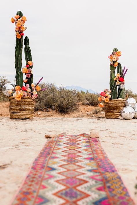 Desert Wedding Ceremony, Disco Desert, Wedding Suits For Bride, Glamping Wedding, Desert Party, Glamping Weddings, Under Canvas, Wedding Alters, Cactus Wedding