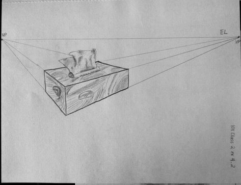 Basics 101: Class 2 - Foundation of Perspective - WetCanvas: Online Living for Artists 2 Pt Perspective Drawing, Tissue Box Drawing, Prospective Drawing, 2 Point Perspective Drawing, Box Drawing, Tree Drawings Pencil, Perspective Drawing Architecture, Perspective Drawing Lessons, Nature Art Drawings