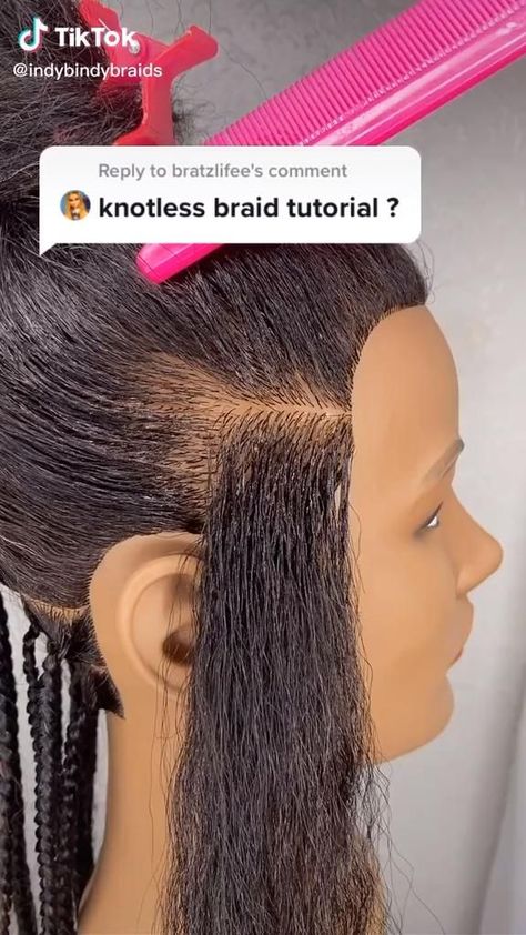 Knotless braid tutorial✨ [Video] | Hair ponytail styles, Protective hairstyles for natural hair, Hair twist styles Braid With Extensions, Mannequin Hairstyles, How To Braid, Protective Hairstyles For Natural Hair, Box Braids Hairstyles For Black Women, Braids Hairstyles Pictures, Hair Braid Videos, Hair Twist Styles, Box Braids Styling