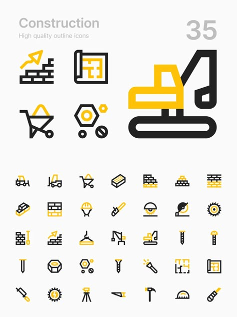 Construction Symbols, Construction Icon, Construction Tools Buildings, Construction Company Logo, Construction Branding, Construction Logo Design, Icon Design Inspiration, Logo Design Inspiration Creative, Civil Construction