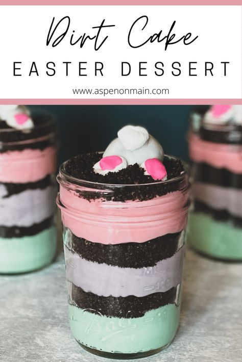 Dirt Cake Easter Cups, Easter Dirt Cups Dessert, Easter Moose Dessert, Dirt Cake Recipe Easter, Small Easter Desserts Ideas, Easter Dessert Cups Ideas, Easter Desserts Individual, Easter Cake Cups, Easter Desserts Trifle