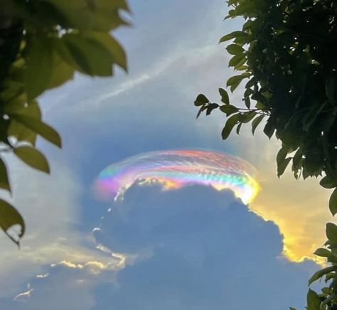 Cloud iridescence over Malaysia.  Photo:  Vicky Wills. Cloud Iridescence, Gfx Roblox Background, Rainbow Images, Ap Studio Art, Rainbow Sky, Sky Full Of Stars, Profile Pictures Instagram, Cute Flower Wallpapers, Weird Dreams