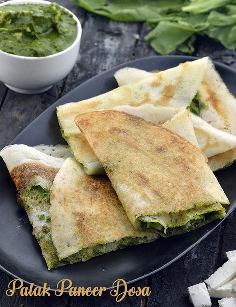 Palak Paneer Dosa ( Mumbai Roadside Recipe) Paneer Dosa, Dosa Batter Recipe, Easy Brunch Recipes, Batter Recipe, Breakfast Recipes Indian, Dosa Recipe, Cottage Cheese Recipes, Simple Food, Recipes Indian