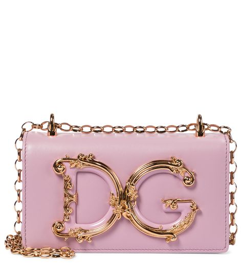 Fancy Bags, Kids Jewelry, Dolce & Gabbana, Pink Leather, Chain Strap, Arm Band, Gold Chains, Leather Shoulder Bag, Fall In Love