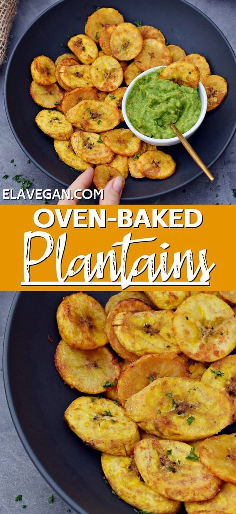 Baked Plantains Recipes, How To Cook Plantains, Baked Plantains, Plantain Recipes, Healthy Side Dish, Paleo Vegan, Healthy Side, Healthy Side Dishes, Vegan Dishes