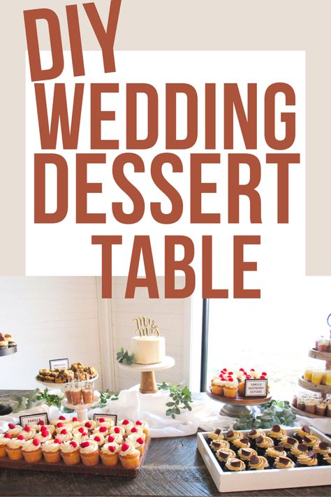 Check out my video on how to build a dessert table for your wedding! Wedding Dessert Table Ideas Elegant, Diy Wedding Dessert Table, Simple Wedding Dessert Table, Small Dessert Table Ideas, Dessert Table Set Up, Easy Dessert Table Ideas, Desert Bar Wedding, Outdoor Dessert Table, Wedding Reception Dessert Table