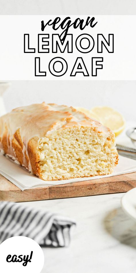 Vegan Pound Cake, Vegan Lemon Loaf, Cake Minimalist, Vegan Loaf, Running On Real Food, Lemon Loaf Recipe, Vegan Lemon Cake, Lemon Loaf Cake, Vegan Baking Recipes