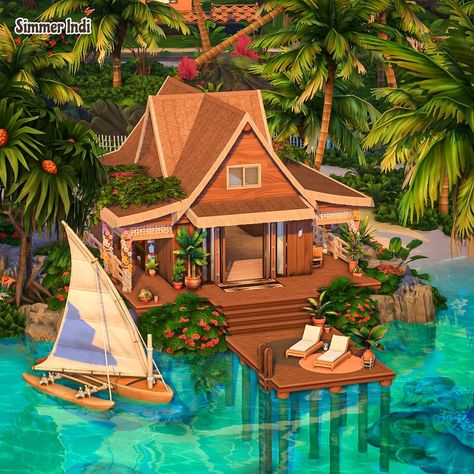 Beach Cabin Plans, Sims 4 Tiny Beach House, Sims 4 Beach House Ideas, Sulani Homes Sims 4 Floor Plan, Sims 4 Small Beach House, Sulani Builds Sims 4, Sulani Beach House Sims 4, Sims 4 Sulani Beach House, Sims 4 Beach House Floor Plans