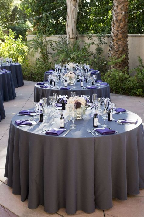 Purple and Gray DIY Wedding / Peterson Photography Cheap Wedding Table Centerpieces, Gray Wedding Colors, Purple And Silver Wedding, Purple Centerpieces, Wedding Colors Purple, Unique Wedding Flowers, Wedding Floral Centerpieces, Flower Centerpieces Wedding, Wedding Tables