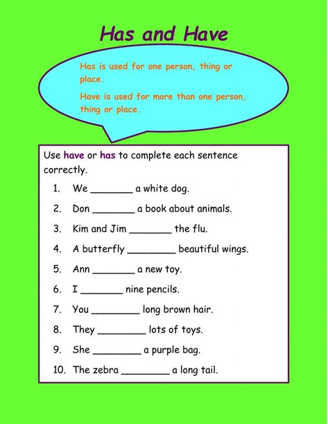 Use of has and have interactive and downloadable worksheet. You can do the exercises online or download the worksheet as pdf. Using Have And Has Worksheet, Use Of Has And Have Worksheet, Has And Have Grammar Rules, Use Of Has Have Worksheets, Has Have Had Worksheet For Grade 2, Use Of Has And Have For Grade 1, Has And Have Worksheets For Grade 1, Has Have Worksheets Grade 1, Has And Have Worksheets