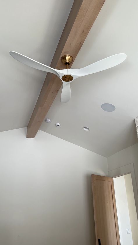 Ceiling Fan Master Bed, Maverick Ceiling Fan, Bedroom Fan, Australian House, Farmhouse Ceiling Fan, White Ceiling Fan, Best Fan, Australian Homes, Master Bedding