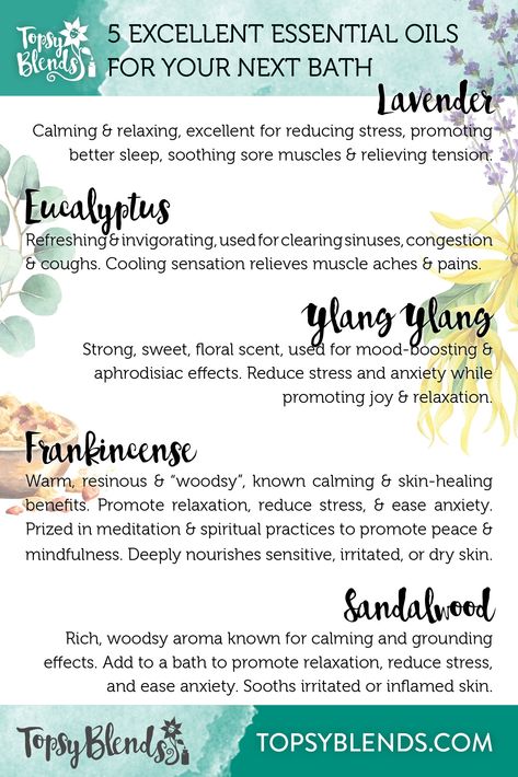 Hydro-Aromatherapy - 5 of the Best Essential Oils to Soak In and 3 Different Ways to Use Them! Essential Oil Combinations, Essential Oils Health, Essential Oils Bath, Bath Essentials, Diy Essential Oils, Best Essential Oils, Doterra Essential Oils, Doterra, Home Remedies