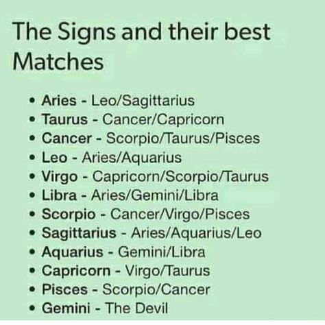 The signs and their best matches Gemini Relationship, Novel Tips, Astrology Houses, Aries And Sagittarius, Leo And Aquarius, Horoscope Memes, Pisces And Taurus, Zodiac Things, Pisces And Scorpio