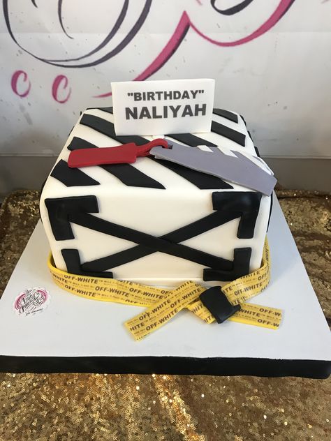 Off White Birthday Cake, White Cake Ideas, Nike Cake, Sneaker Party, Basketball Themed Birthday Party, White Party Theme, 16 Boys, White Birthday Cakes, 36th Birthday