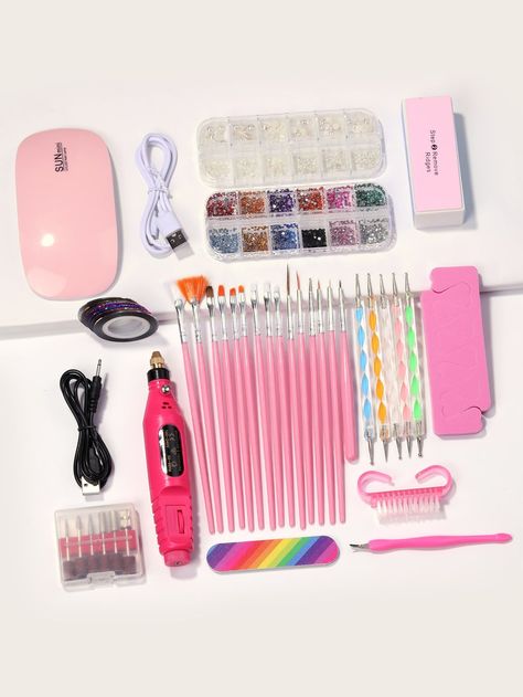 Perfect your nail art skills with this complete kit. Nail Equipment, Nail Pen, Nail Drills, Nail Art Pen, Latest Nail Art, Nail Art Kit, Manicure Kit, Cat Kuku, Nail Art Brushes