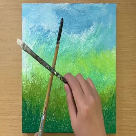 Painting Wildflower Meadow / Acrylic Painting Techniques | By Painting Skills | Facebook How To Paint A Meadow, Wildflower Paintings, Painting Skills, Wildflower Meadow, Acrylic Painting Techniques, Meadow Flowers, Painting Canvas, How To Paint, Acrylic Painting Canvas