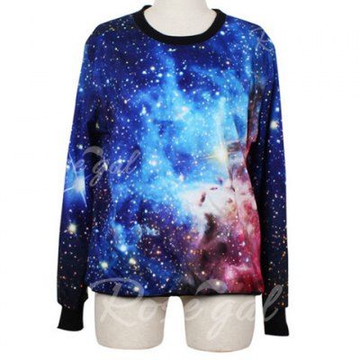 Galaxy Sweatshirt, Galaxy Shirt, Style Kawaii, Blue Galaxy, Jupe Short, Blue Long Sleeve Shirt, Galaxy Print, Sweatshirts Pattern, Black Milk