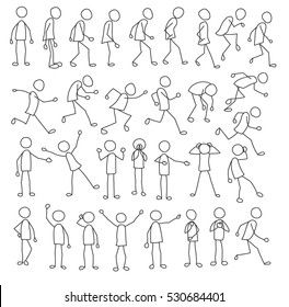 Similar Images, Stock Photos & Vectors of Stick figures collection with running, standing, waiting stick figures, and stick figures also in other poses - 530684401 | Shutterstock Stick Figure Running, Sketching Charcoal, Doodle People, Stick Figure Animation, Stick People, People Images, Drawing Cartoon Faces, Stick Figure Drawing, Visual Thinking