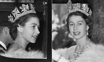 Queen Elizabeth Tiaras, Diamond Diadem, Queen Elizabeth Jewels, Strings Of Pearls, Lovers Knot Tiara, Royal Films, Queen Mum, Royal Collection Trust, George Iv