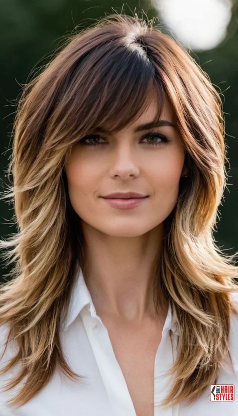 Tousled Layers with Long Side Bangs | 30 Low-Maintenance Medium-Length Hairstyles With BangsThis article explores 30 low-maintenance medium-length hairstyles with bangs, ranging from classic to trendy, offering versatile and stylish options for individuals seeking chic looks without the hassle of high maintenance. Medium-length hairstyles with bangs offer a perfect balance between.. Medium Textured Haircut With Bangs, Lots Of Layers Long Hair Curtain Bangs, Shag For Long Hair, Modern Feathered Hairstyles Medium, The Rachel Haircut With Bangs, Deep Side Part Bangs, Shag Hairstyles Medium Length, Medium Length Hair With Layers And Bangs Popular Haircuts, Medium Length Hair With Layers With Bangs