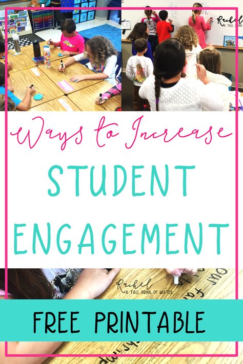 4 Ways to increase student engagement for elementary classroom Student Engagement Activities, Teaching Strategies Elementary, Student Engagement Strategies, Planning School, Classroom Engagement, Ms Rachel, Engagement Tips, Elementary Lesson Plans, Classroom Transformation