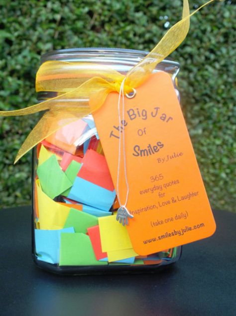 50+ Thoughtful Creative Mother's Day Gifts In A Jar - This Tiny Blue House Friendship Jars Notes Ideas, Jar With Notes, Jar Of Smiles, Inspiration Jar, Affirmation Jar, Happiness Jar, Jar Of Quotes, 365 Jar, Jar Of Notes