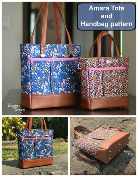 Sewing pattern for a tote bag purse. This handbag sewing pattern includes two different sizes in the same pattern. The larger one could be a diaper bag or travel bag and the smaller shoulder bag is for everyday use. Handbag sewing pattern. Diaper bag sewing pattern. Shoulder bag sewing pattern. Purse sewing pattern. #SewABag #BagSewingPattern #SewAToteBag #SewAHandbag #ToteSewingPattern #SewModernBags #HandbagSewingPattern Crocheted Afghan Patterns, Sewing Pattern Purse, Diaper Bag Sewing Pattern, Shoulder Bag Sewing, Batik Bag, Handbag Sewing, Diy Messenger Bag, Purse Sewing, Handbag Sewing Patterns