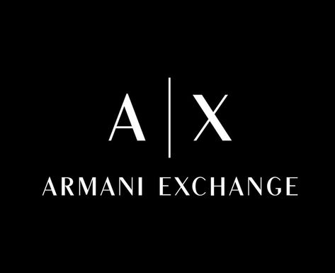 Armani Exchange Brand Clothes Symbol Logo White Design Fashion Vector Illustration With Black Background Nike Prints, Clothing Symbols, Armani Exchange Logo, Exchange Logo, Law School Inspiration, Bear Artwork, Fashion Vector, Android Phone Wallpaper, Clothing Brand Logos