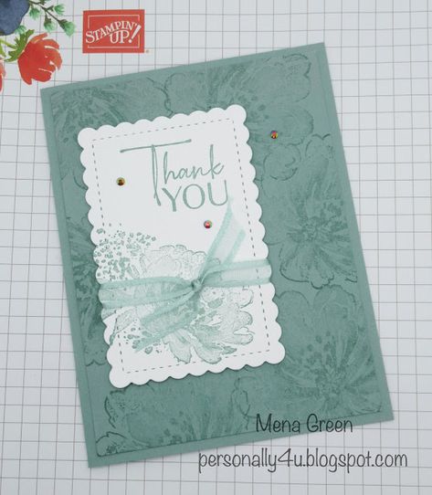 Floral Cards Handmade, Paper Card Design, Thank U Cards, Stampin Up Card, Ribbon Cards, Hand Stamped Cards, Flower Card, Stamp Projects, Spring Cards