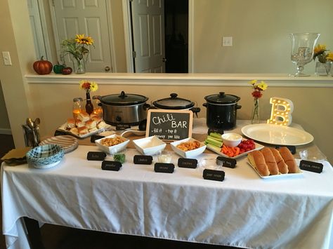 Chili bar Chili Bar Ideas Fall Party, Chili Bar Ideas Fall, Baby Shower Chili Bar, Chili Bar Baby Shower Ideas, Chilli Bar Ideas Parties, Chili Bar Ideas, Chilli Bar, Chili Bar Party, Winter Chili