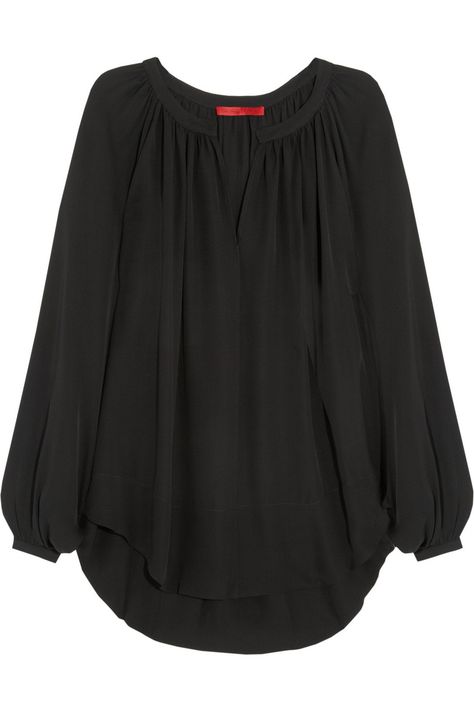 ...looks bad a$$ in black (but then, doesn't everything?)... Top Net, Gathered Neckline, Tamara Mellon, Georgette Tops, Stylish Short Dresses, Dallas Fashion, Trendy Fashion Tops, Monica Vinader, Causual Outfits