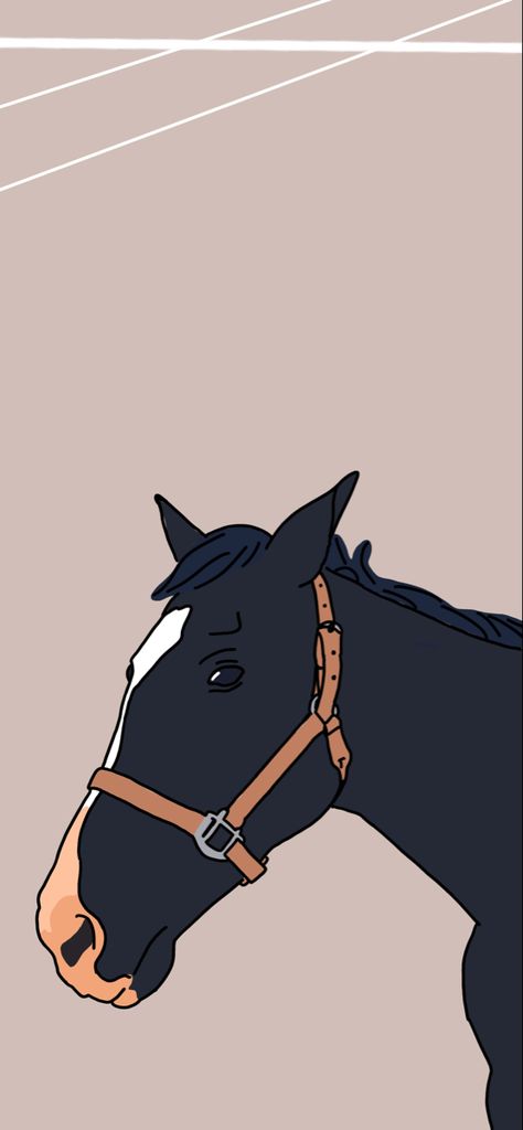 Procreate Horse Drawing, Cute Horse Wallpaper For Phone, Horse Cartoon Illustration, Horse Pfp Drawing, Cute Horse Wallpaper Cartoon, Wallpaper Iphone Horse, Cute Horse Wallpapers, Simple Western Wallpaper Iphone, Easy Paintings To Draw