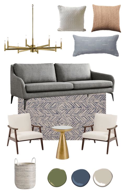 Mid Century Modern Living Room Sofas, Mid Century Modern Living Room Furniture, Gray Sofa Living, Mid Century Modern Living Room Decor, Mood Board Living Room, Rooms Decoration, Grey Sofa Living Room, Modern Sofa Living Room, Beige Living Rooms