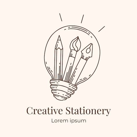 Free vector stationery store logo design | Free Vector #Freepik #freevector #stationery-logo #shop-logo #logo #personal-logo Art Shop Logo Ideas, Logo For Stationery Shop, Stationary Logo Ideas, Logo Stationery Shop, Art Business Logo Ideas, Crafty Logo Design, Art Studio Logo Design Ideas, Sketch Logo Design, Graphic Design Business Logo