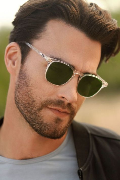 Polarized lens for clarity, Durable, lightweight frame, Sleek and classic square frame, 100% UV Protection. Quality & trendy design. #sunglasses #men #black #square #polarized #lightweight Clear Frame Sunglasses Men, Square Sunglasses For Men, Mens Sunglasses Fashion 2024, Men Sunglasses Aesthetic, Trendy Sunglasses Men, Cool Sunglasses Aesthetic, Clear Glasses Men, Eyeglasses Men Fashion, Glass Frames For Men