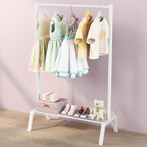 Amazon.com: STWWO Kids Clothing Rack, Metal Dress Up Storage, Kids Costume Rack with Storage Shelf, Toddler Clothing Rack Organizer, White : Home & Kitchen Toddler Clothing Rack, Dress Up Clothes Storage, Toddler Wardrobe, Closet Spaces, Toddler Dress Up, Dress Up Closet, Dress Up Storage, Kids Clothing Rack, Space Dress