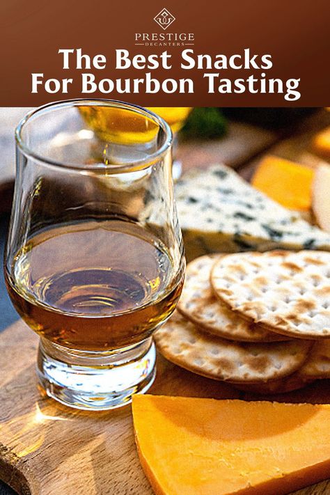 What do you need for a bourbon tasting to go smoothly? Bourbon, of course. But without something to eat, it will quickly become quite challenging to taste any nuance in the bourbon. If your stomach is empty, even small tastes can intoxicate you. And even if you spit them out! Lucky for us, there are some simple, cheap, and tasty snacks that go wonderfully alongside American Whiskey. Food For Bourbon Tasting Party, Snacks That Pair With Bourbon, Hosting A Bourbon Tasting Party, Charcuterie Board For Bourbon Tasting, Snacks For Bourbon Tasting, Bourbon Charcuterie Board, Bourbon Tasting Appetizers, Bourbon Inspired Appetizers, Whisky Tasting Party Ideas