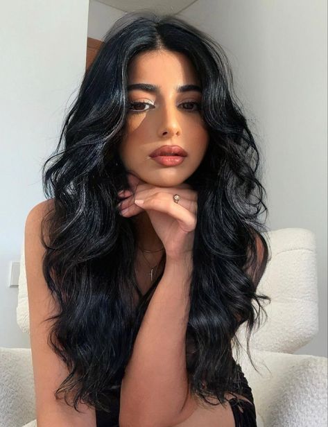 Black Wavy Hair, Black Hair Aesthetic, Jet Black Hair, Black Hair Extensions, Long Black Hair, Long Wavy Hair, Clip In Hair Extensions, Aesthetic Hair, Hair Waves