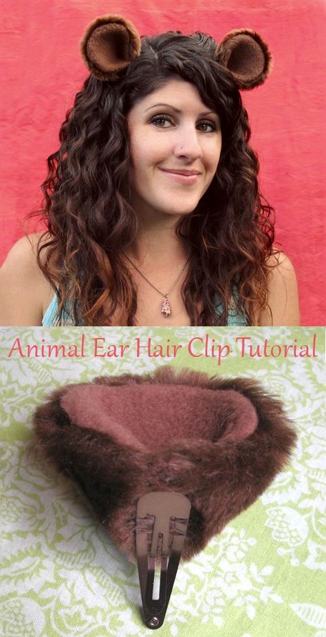 Hahaha, you never know when yoiu made need some animal ears lol Animal Ear Hair Clips Tutorial for Easy Halloween Costume Halloween Hair Ideas, The Mask Costume, Animal Cosplay, Costume Carnaval, Diy Kostüm, Idee Cosplay, Cosplay Tutorial, Cosplay Diy, Ear Hair