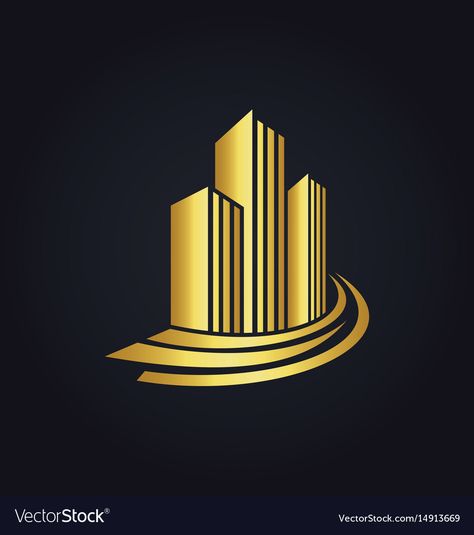 Cityscape Logo, Gold Building, Gold Design Background, Business Card Logo Design, Construction Logo Design, Picsart Tutorial, Building Logo, Logo Design Set, Iphone Wallpaper Landscape