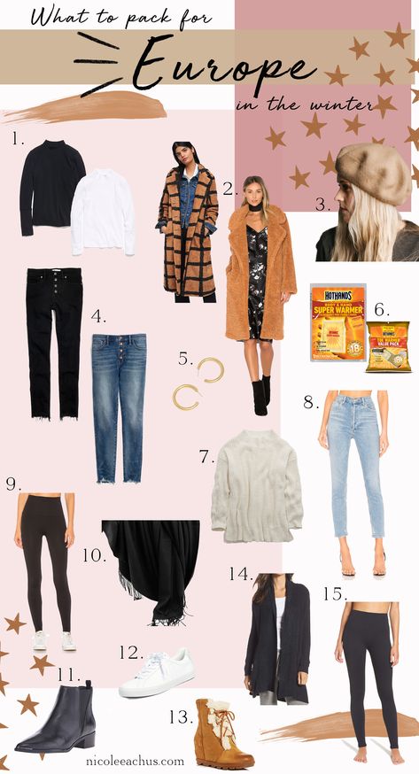 What to pack for Europe in the winter. Outfit For Europe, Winter Outfits Europe, Europe Winter Packing, Europe In The Winter, What To Pack For Europe, Enchanted Fairy Party, Pack For Europe, Stylish Snow Boots, Going Out Crop Tops