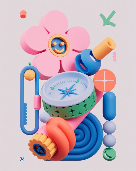 3d Typography Design, Spring Illustration, 3d Typography, 카드 디자인, Modelos 3d, Motion Design Animation, Up Book, 3d Artwork, Find Peace