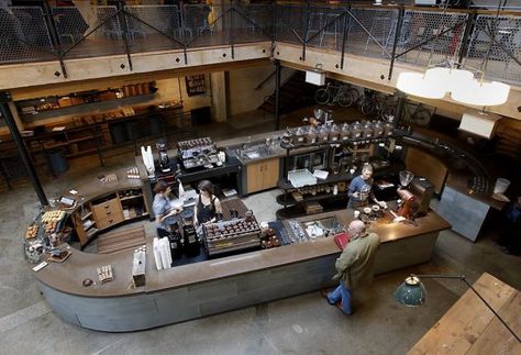 Round Counter Eatery Design, Sightglass Coffee, Coffee Building, Houses In San Francisco, San Francisco Coffee, Coffee Counter, Small Coffee Shop, Coffee Bar Design, Bar A Vin