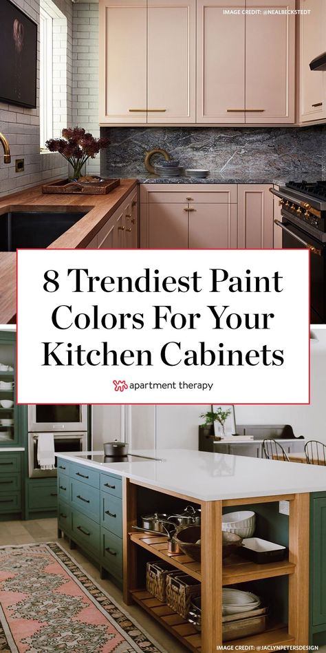 Unexpected Kitchen Cabinet Colors, Colored Base Kitchen Cabinets, Painted Kitchen Cabinets Cottage Style, Paint Wooden Cabinets Kitchens, Painted Base Cabinets, Painting Your Cabinets, Kitchen Painted Cabinets Ideas Two Tone, Kitchen Cupboard Ideas Painted, Colored Lower Cabinets