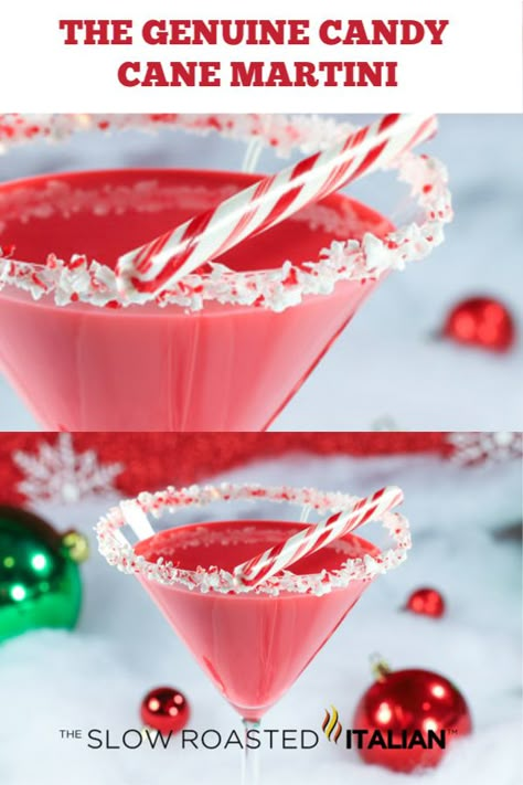 Candy Cane Cocktail Recipe, Candy Cane Martini Recipe, Candy Cane Cocktail, Candy Cane Martini, Peppermint Vodka, Holiday Martinis, Peppermint Martini, Christmas Drinks Alcohol Recipes, Festive Holiday Cocktails