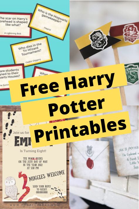 Free Harry Potter party printables to take your party to the next level. Trivia, invitation, cupcake toppers and more!